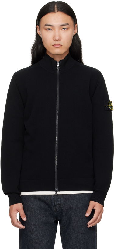 Суитчър Stone Island Stone Island Stretch RWS Wool Zip-Up Sweatshirt Черно | K2S15 5100062 S00A1, 0