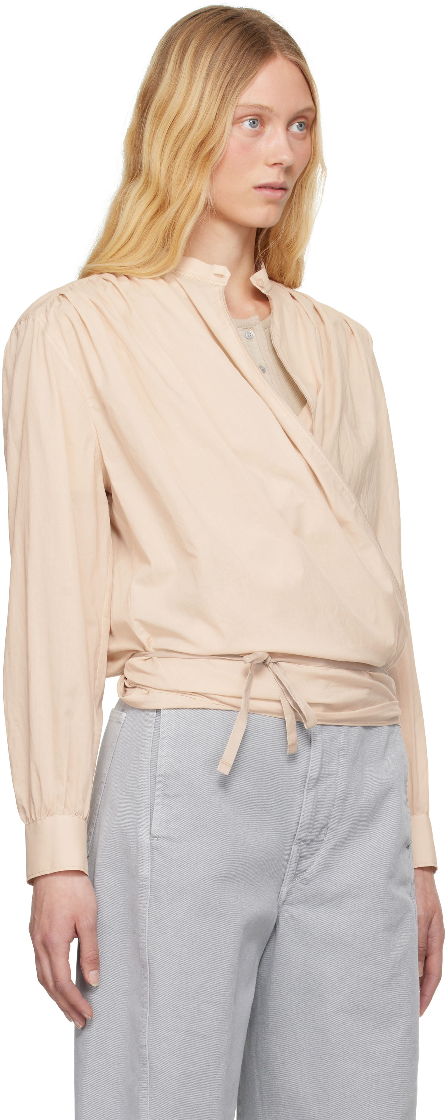 Риза LEMAIRE Lemaire Wrap Blouse Бежово | TO1333 LF1389, 1
