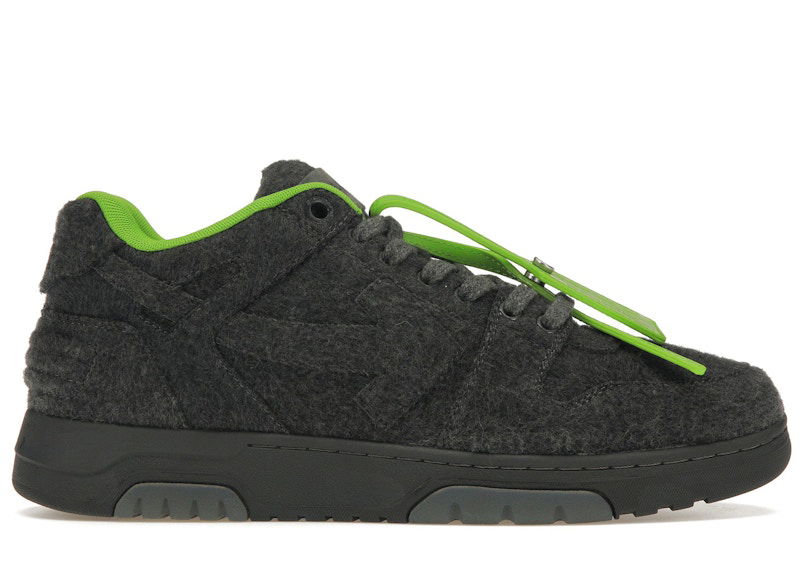 Кецове и обувки Off-White Out Of Office "OOO" Low Tops Grey Green Wool Сиво | OMIA189F22FAB0010707, 0