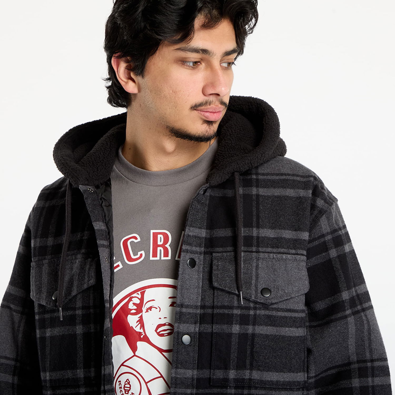 Яке Vans Piedmont Hooded Plaid Shirt Jacket Сиво | VN000P7VQFY1, 1