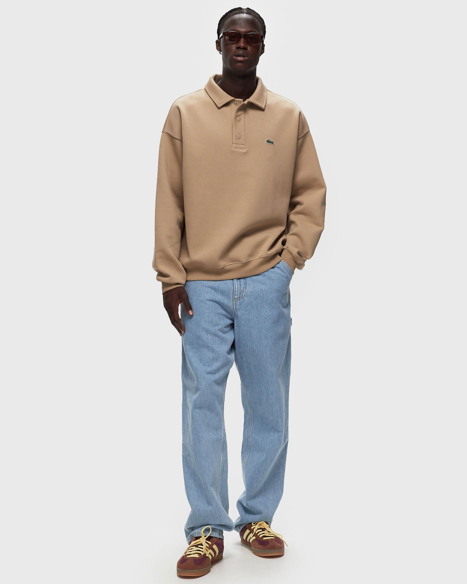 Суитчър Lacoste Loose Fit Sweatshirt Кафяво | SH2821-02S, 1
