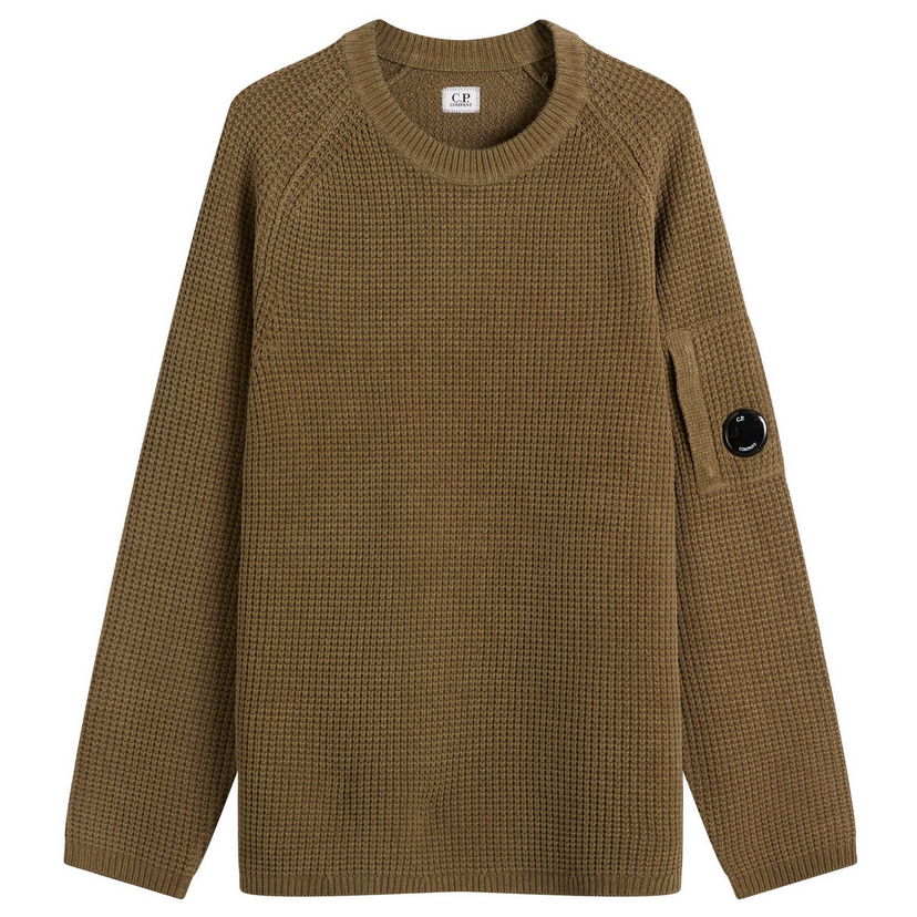 Пуловер C.P. Company Chenille Crew Knit Зелено | CMKN040A-005558G-359