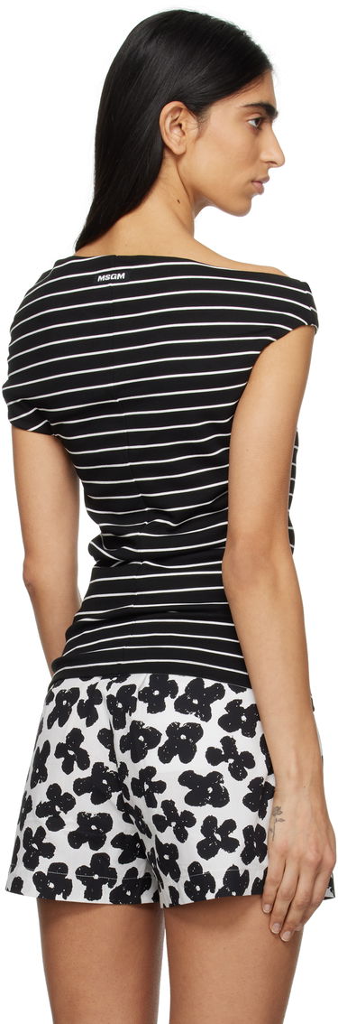 Потник MSGM MSGM Striped Off-Shoulder Top Черно | 3841MDM02 257115, 2