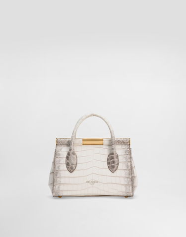 Дамска чанта Dolce & Gabbana Dolce & Gabbana Mini Marlene Crocodile-Embossed Day Bag Бяло | BB7744A2Y4080001, 3