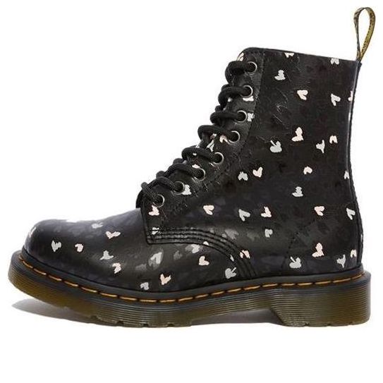 Кецове и обувки Dr. Martens Dr. Martens 1460 Pascal Heart Print Boots Черно | 25481001, 0