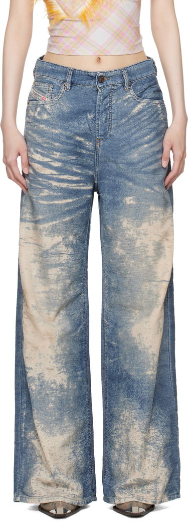 Дънки Diesel Bleached High-Rise Wide-Leg Jeans Синьо | A16977 068RE, 0