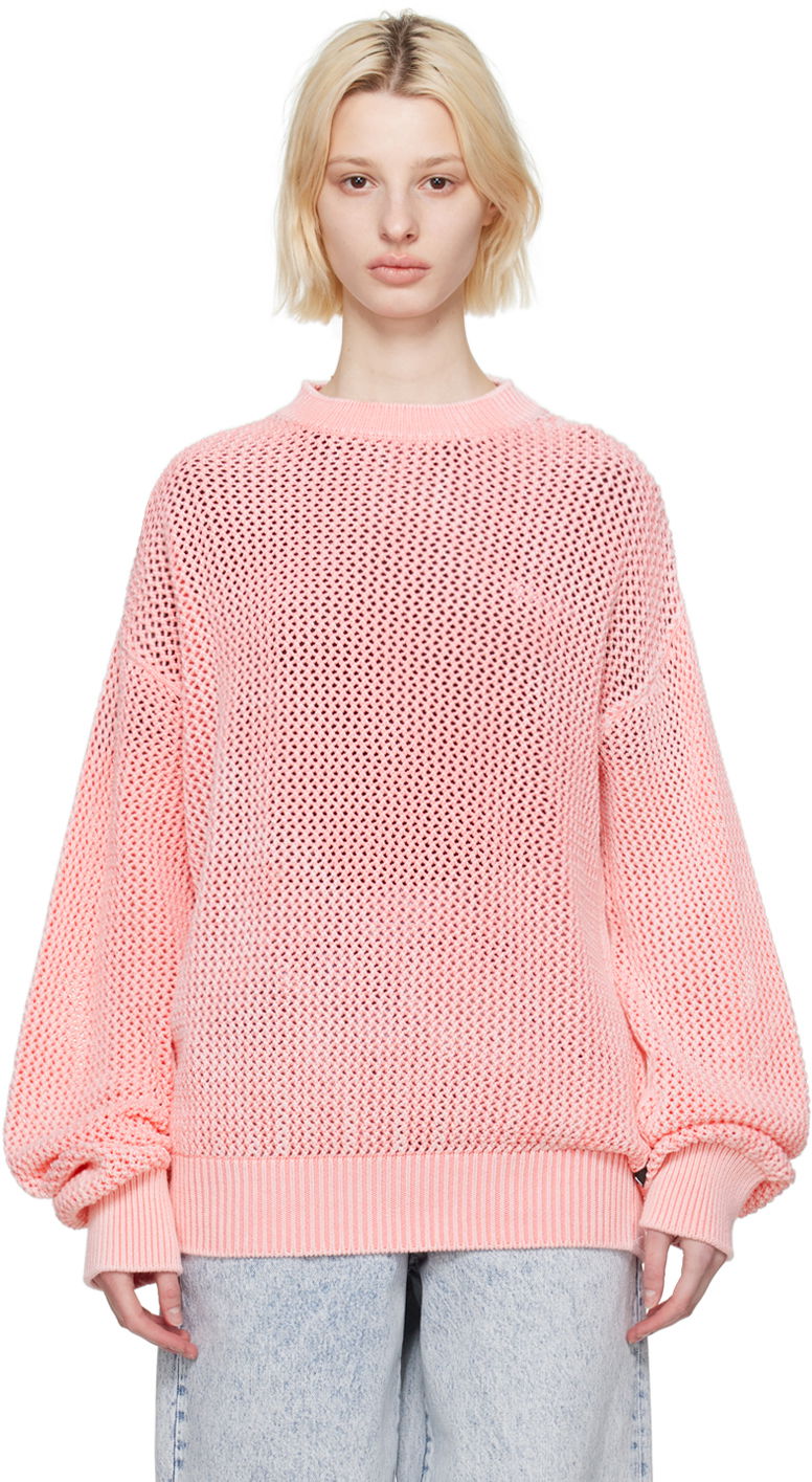 Пуловер MSGM Overdyed Cropped Knit Sweater Розово | 3440MM110 237088