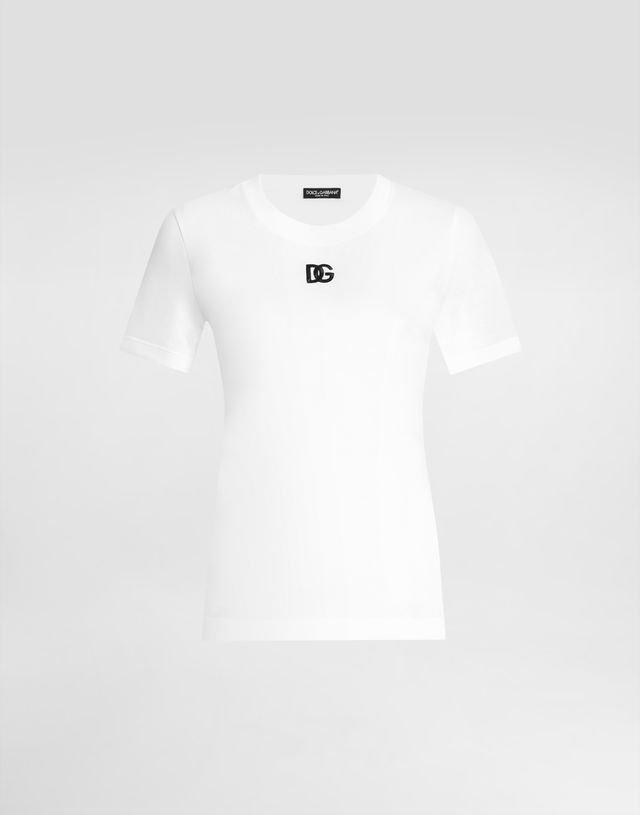Dolce & Gabbana Jersey T-Shirt with DG Logo Embroidery