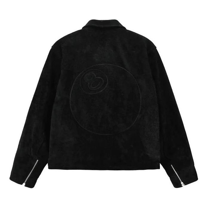 Яке Stüssy Suede Jacket With Back Logo Черно | 115696