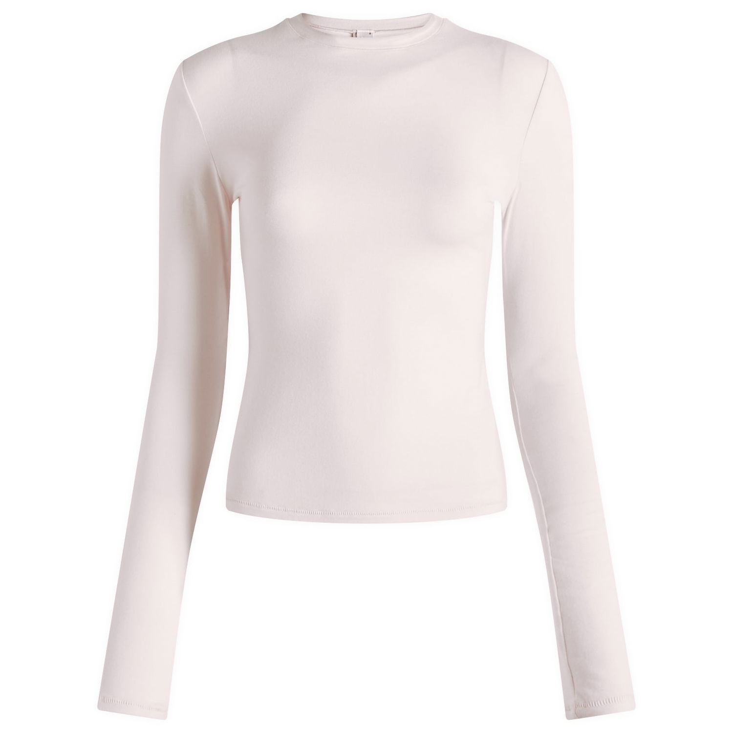 Тениска SKIMS SKIMS Cotton Jersey Long Sleeve T-Shirt, Size Large Бежово | AP-TSH-0647-BARELYPINK, 0
