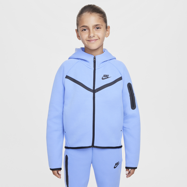 Суитчър Nike Girls' Sportswear Tech Fleece Full-Zip Hoodie Синьо | HV8695-494, 4