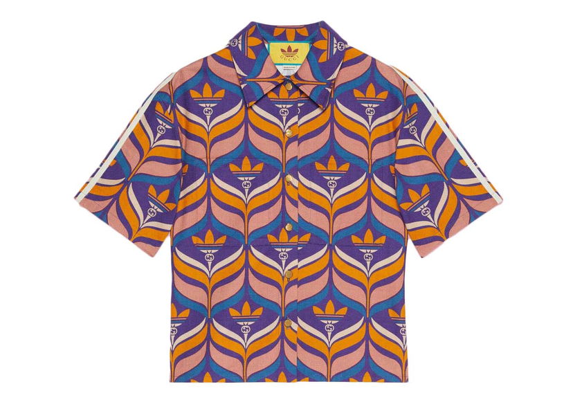 Риза Gucci adidas x Interlocking G And Trefoil Shirt Orange Multicolor Многоцветен | 703002 ZAJS5 7694