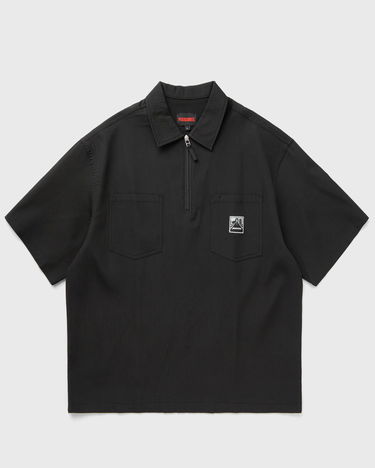 Поло тениска Pleasures Pleasures Electron Zip Pique Polo Shirt Черно | P25SP023-BLACK, 0