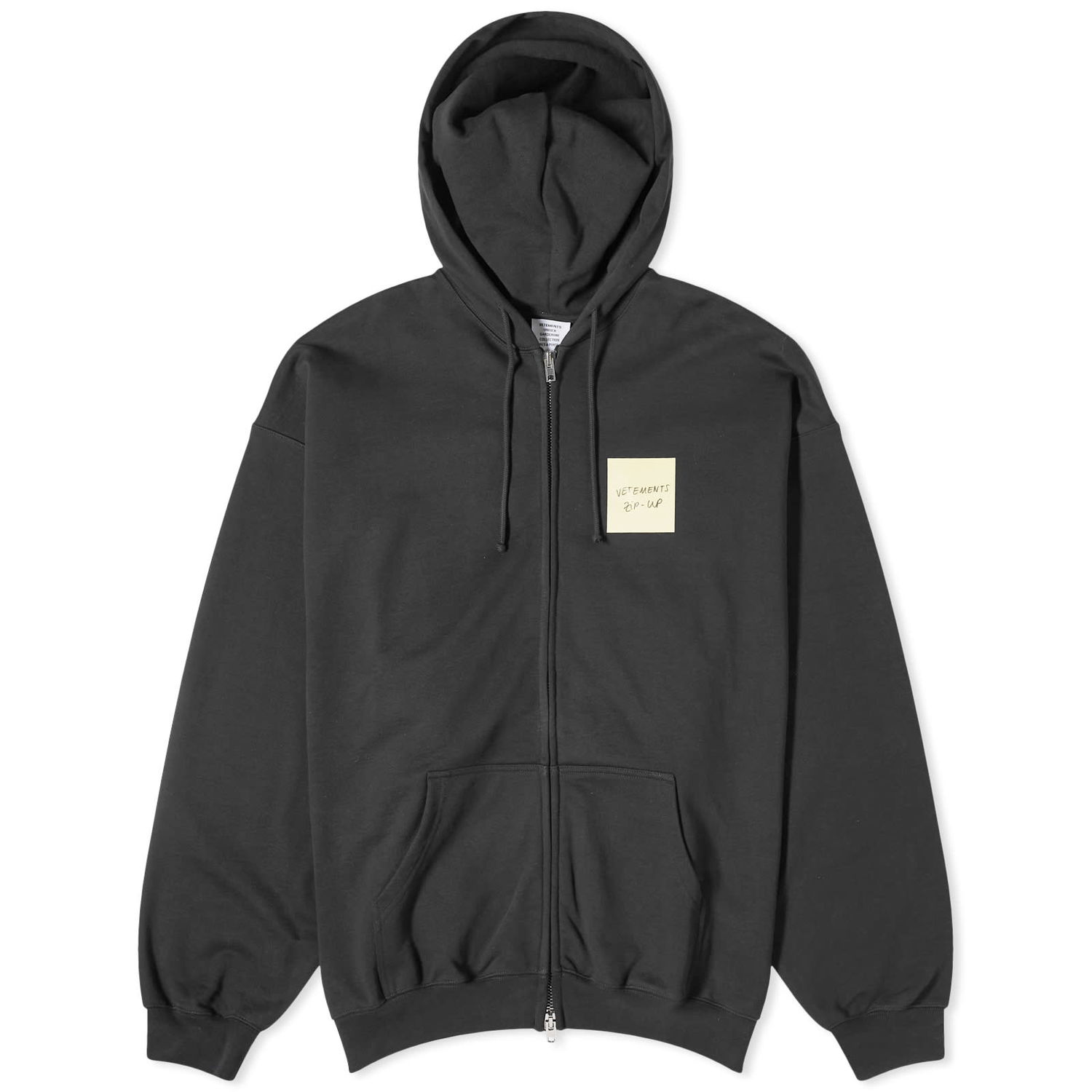 Суитчър VETEMENTS Sticker Logo Zip Hoodie Черно | UE64HD140B, 0