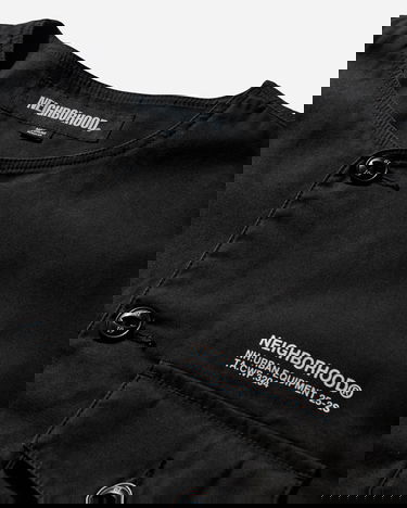 Риза Neighborhood URBAN EQUIPMENT No Collar Longsleeve Shirt Черно | 252AQNH-SHM06 BLACK, 4