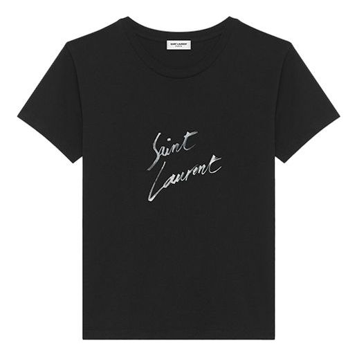 Тениска Saint Laurent Saint Laurent Boyfriend Logo Print T-Shirt Черно | 480335YB2IS9787, 0