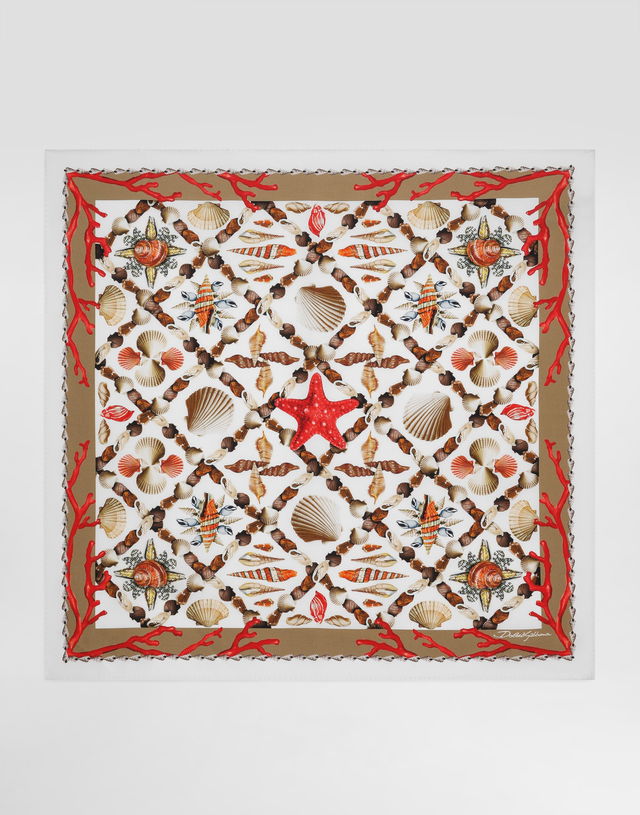 Dolce & Gabbana Shell-Print Silk Scarf