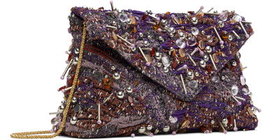 Дамска чанта Dries Van Noten Dries Van Noten Embellished Envelope Clutch Bag Лилаво | 251-011513-896, 1