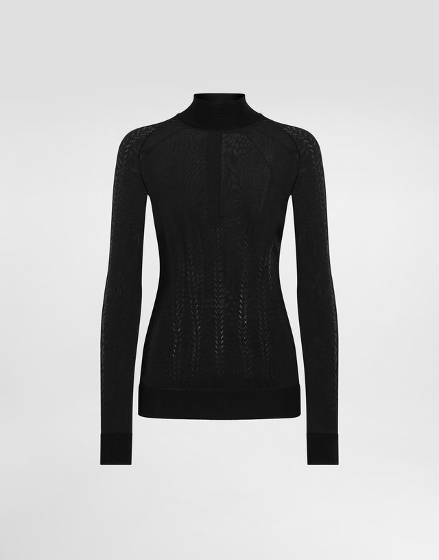 Dolce & Gabbana Silk Mock-Turtleneck Sweater