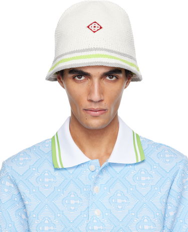Шапка Casablanca Casablanca Stripe Crochet Bucket Hat Зелено | A-SP26-HAT-108-01, 0