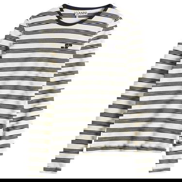 Тениска GANNI GANNI Striped Long Sleeve T-Shirt Бежово | T4145-683, 1
