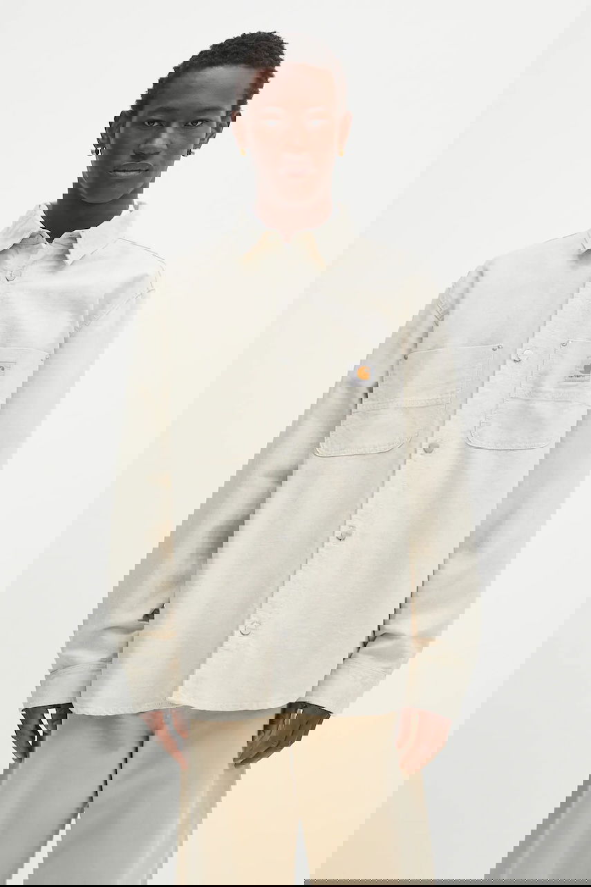 Риза Carhartt WIP Walter Linen Blend Relaxed Classic Collar Shirt Бежово | I033578.502, 0