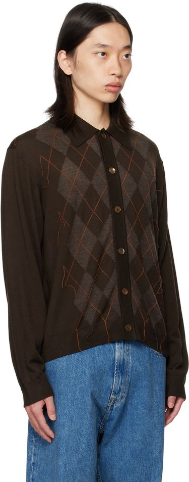 Пуловер OUR LEGACY Our Legacy Evening Argyle Cardigan Кафяво | M4253EP, 1