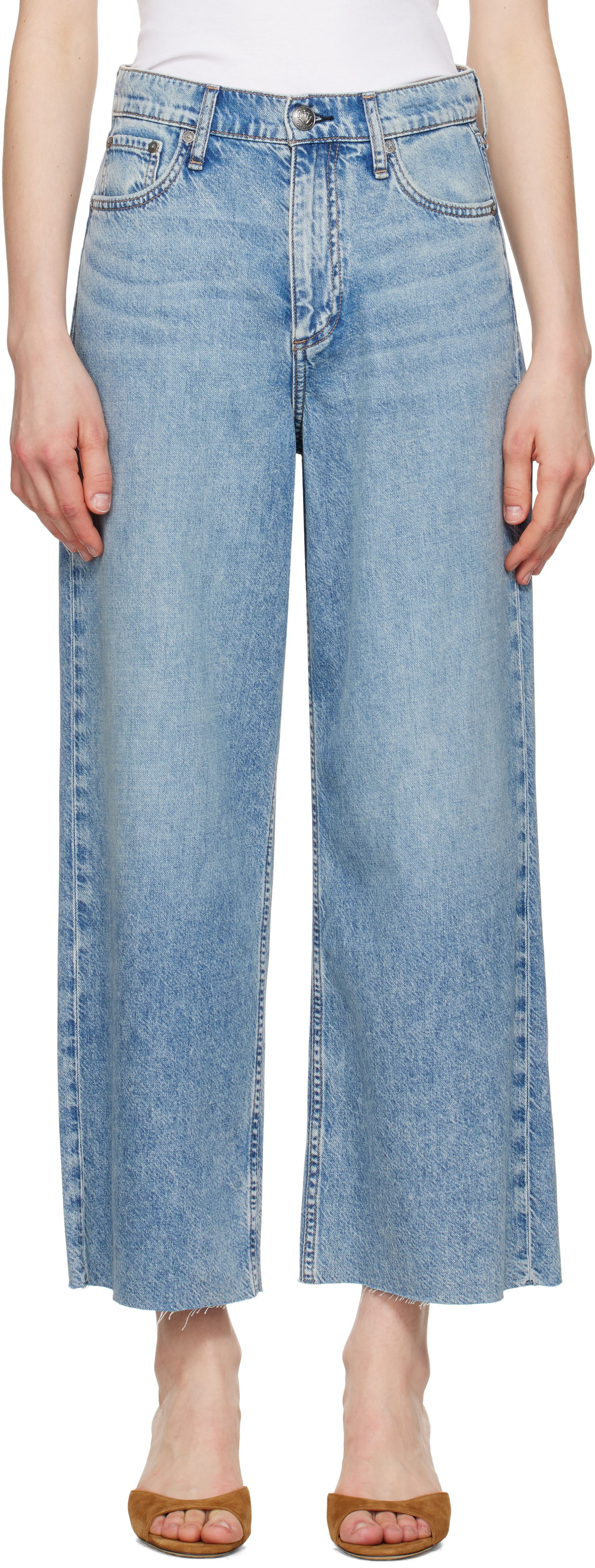 Дънки rag & bone Rag & Bone Featherweight Andi Ankle-Length Jeans Синьо | WDD25S2914FWBC, 0