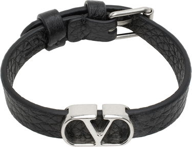 Гривна Valentino Valentino Garavani VLogo Signature Grainy Calfskin Bracelet Черно | 6Y2J0S49GMY, 0