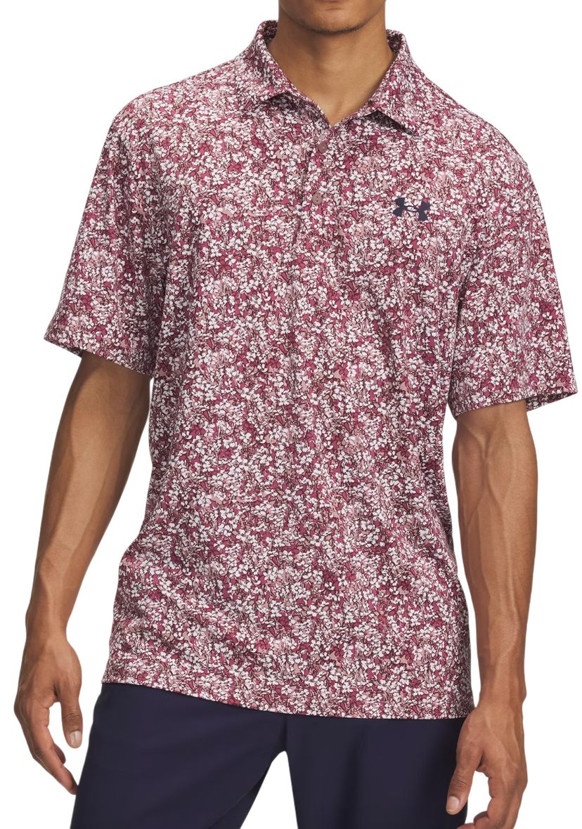 Поло тениска Under Armour Under Armour Playoff 3.0 Printed Polo Shirt Бургунди | 1378677-674