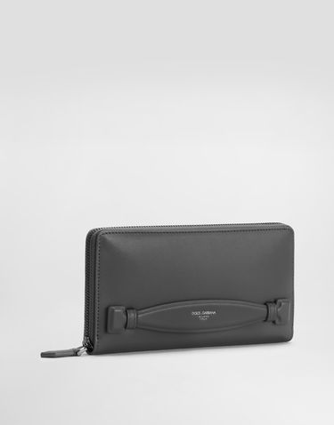 Портфейл Dolce & Gabbana Dolce & Gabbana Zip-Around Calfskin Wallet Сиво | BP1672AV95680730, 1