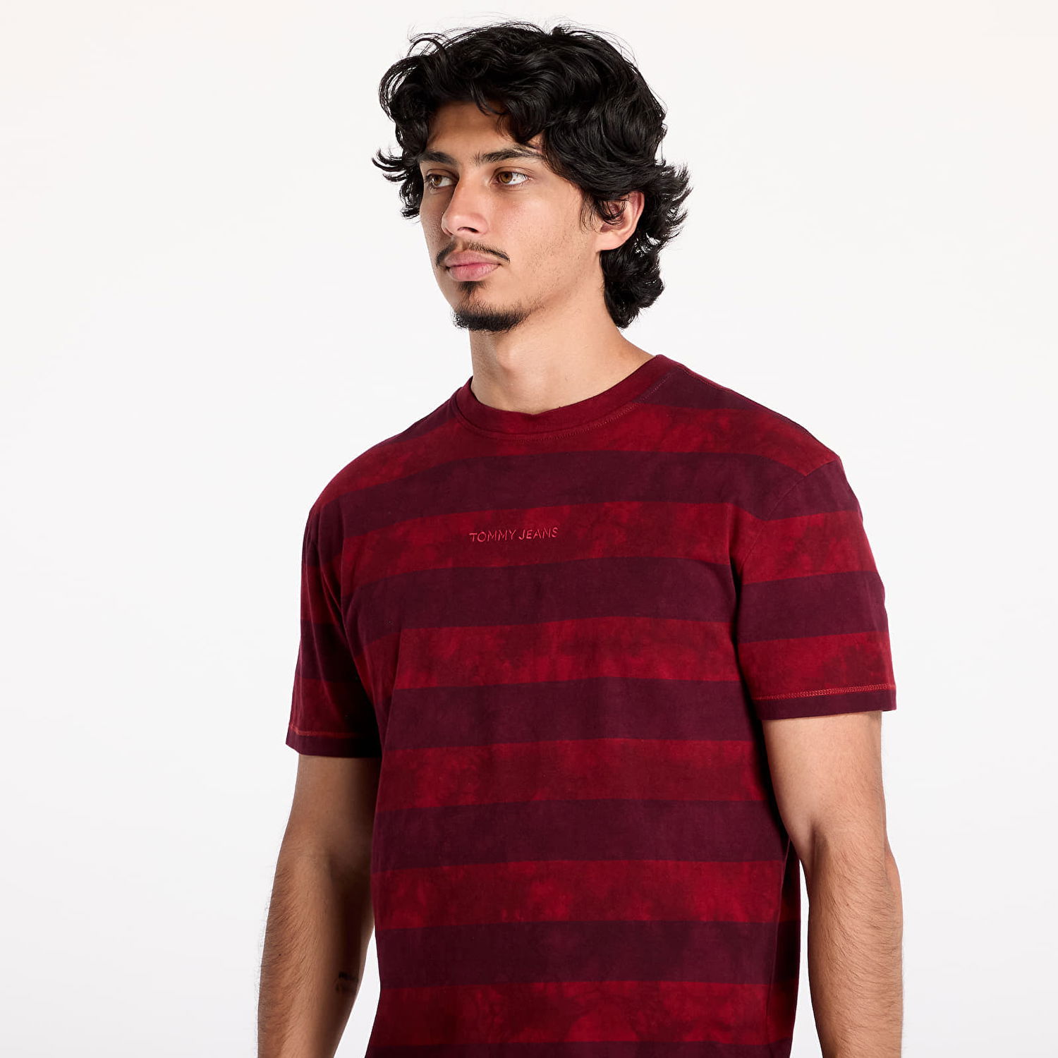 Тениска Tommy Hilfiger Regular Classic Overdyed Tee Deep Rouge/ Heritage Pink Stripe Червено | DM0DM19732 VLP, 1