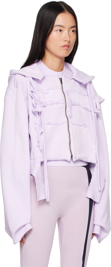 Суитчър Ottolinger Ottolinger Distressed Cropped Hoodie Лилаво | 2215020214, 1