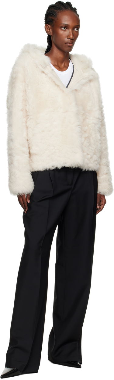 Яке Yves Salomon Yves Salomon Short Hooded Shearling Jacket Бяло | 26W25WYV62461TOSX, 3
