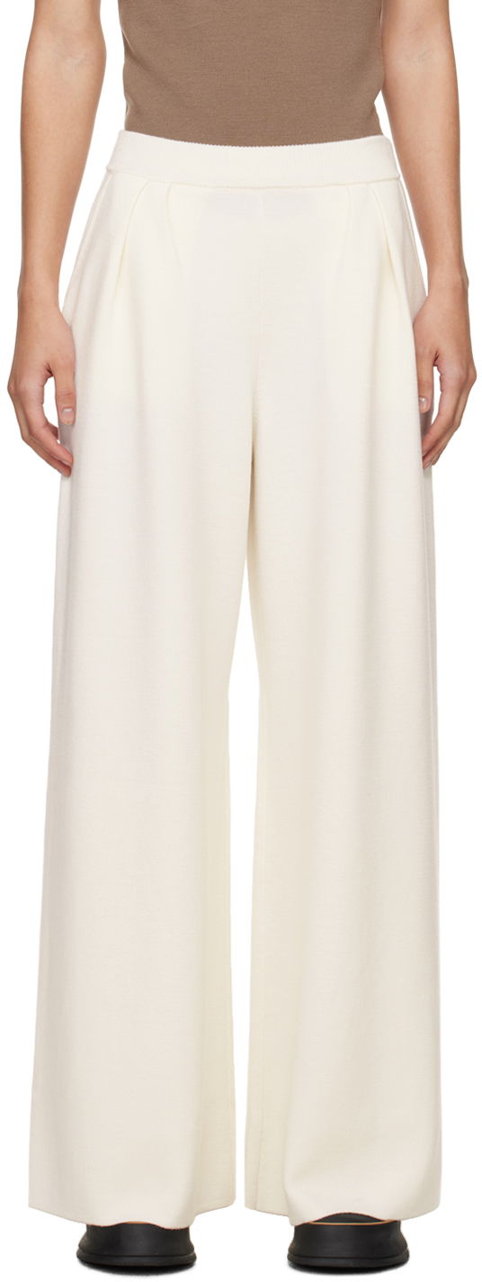 Панталони Max Mara Max Mara Nocera Wide-Leg Trousers Бяло | 2411331011600