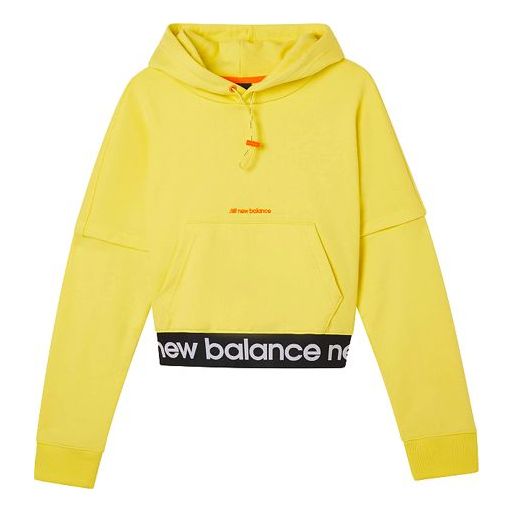 Суитчър New Balance Cropped Hoodie Жълто | AWT03362-YL