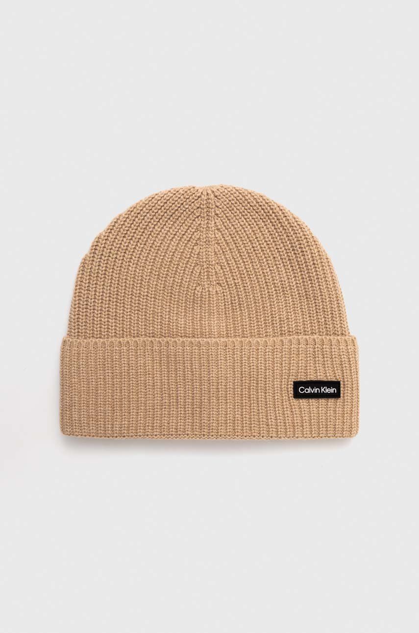 Шапка CALVIN KLEIN Essential Patch Beanie Бежово | K50K510657, 0