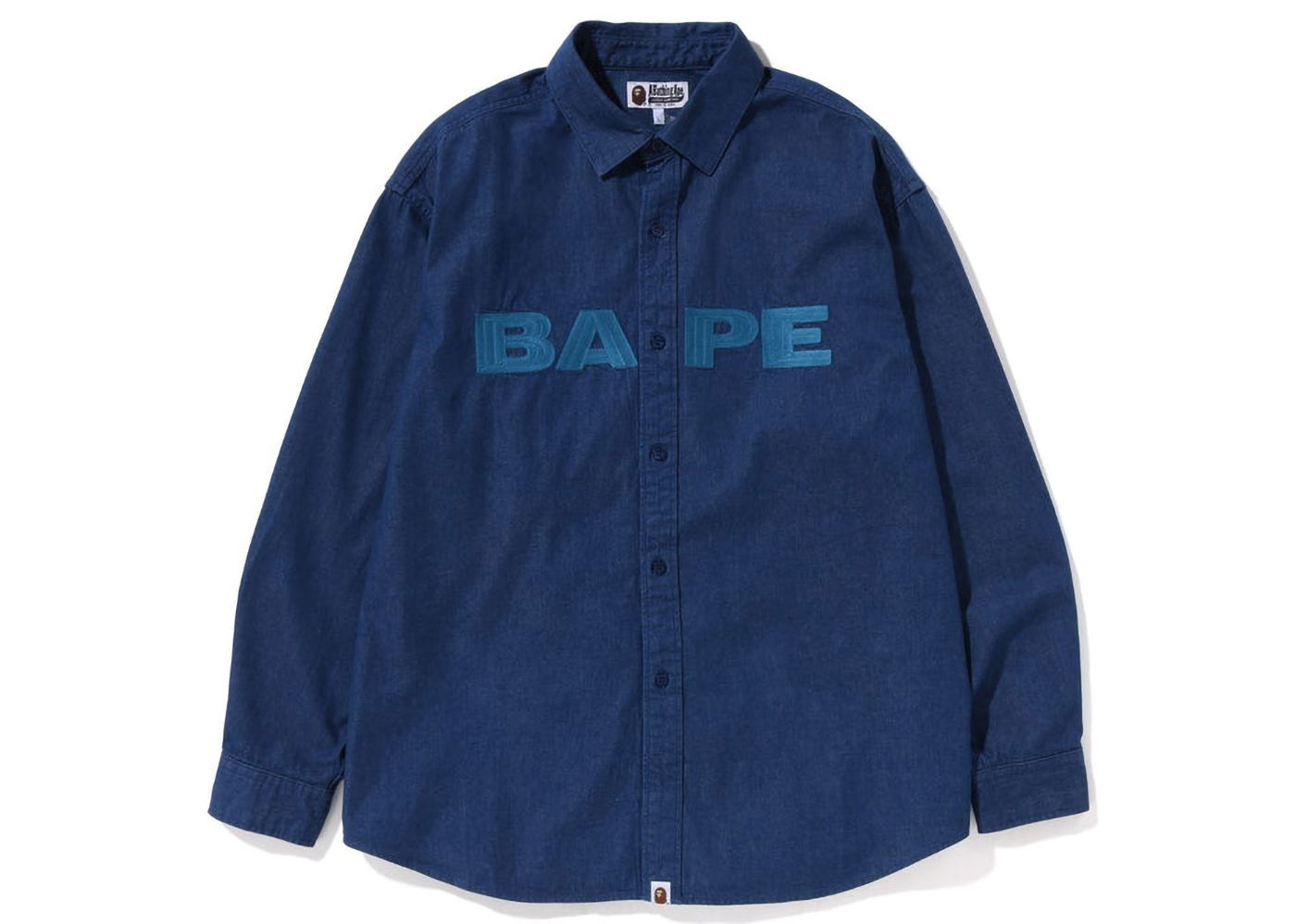 Риза BAPE Denim Loose Fit Shirt Тъмно синьо | 1J30-131-009, 0