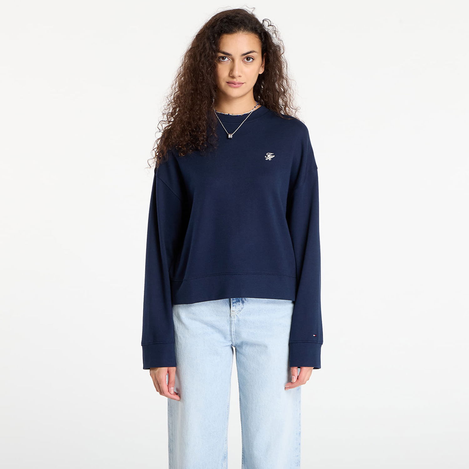 Суитчър Tommy Hilfiger Tommy Hilfiger Script Pique Sweatshirt Тъмно синьо | WW0WW46152 C1G, 0