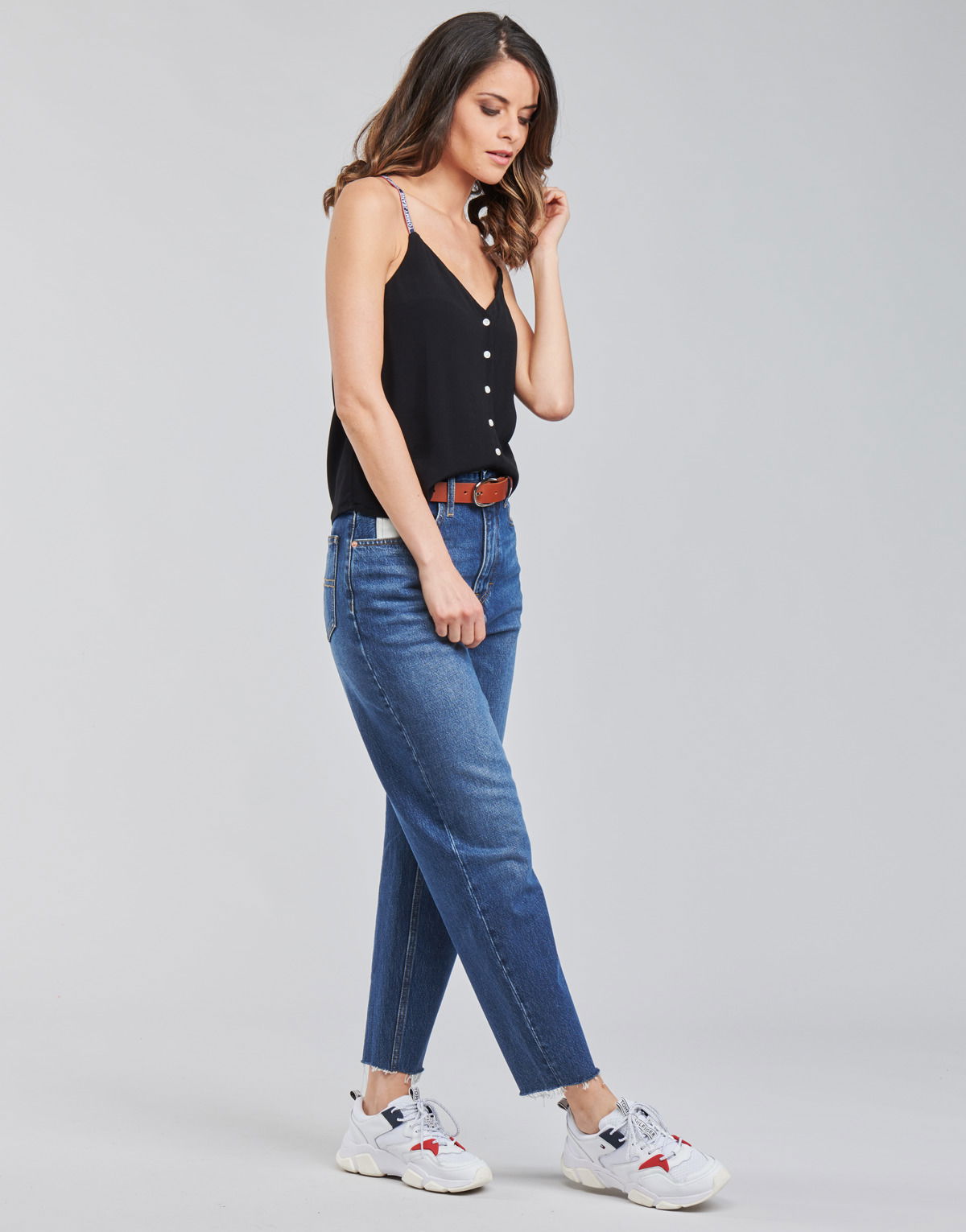 Потник Tommy Hilfiger CAMI BUTTON THRU TOP Черно | DW0DW09762-BDS, 1