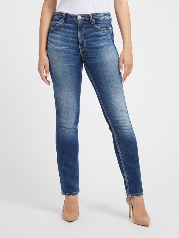 Дънки GUESS Straight Denim Тъмно синьо | W3YA16D4WBD, 0