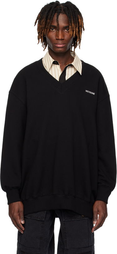 Пуловер We11done We11done Oversized V-Neck Sweatshirt Черно | WD-TS0-25-773-U-BK, 0