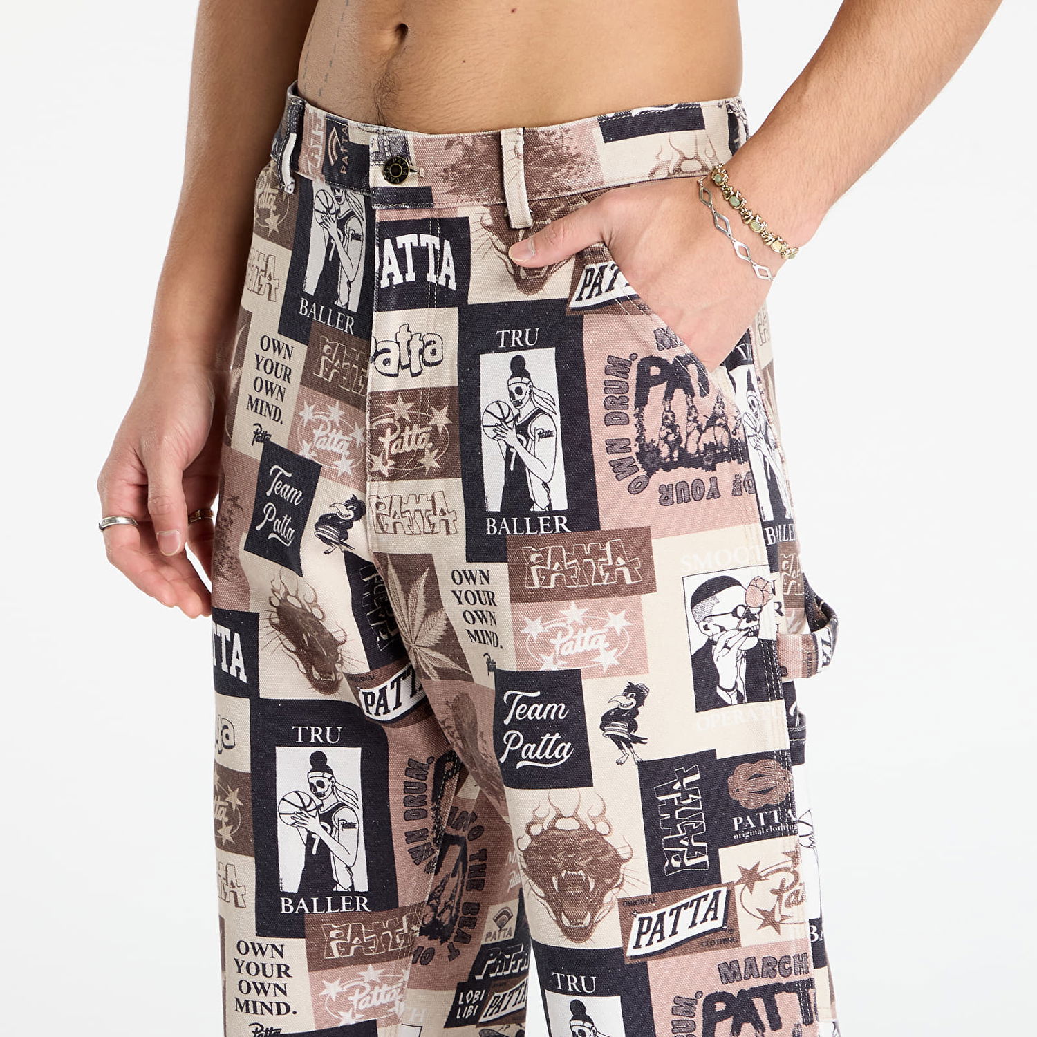 Панталони Patta Patta Collage Canvas Pants 30 Многоцветен | POC-AW25-4000-386-0008-084, 1
