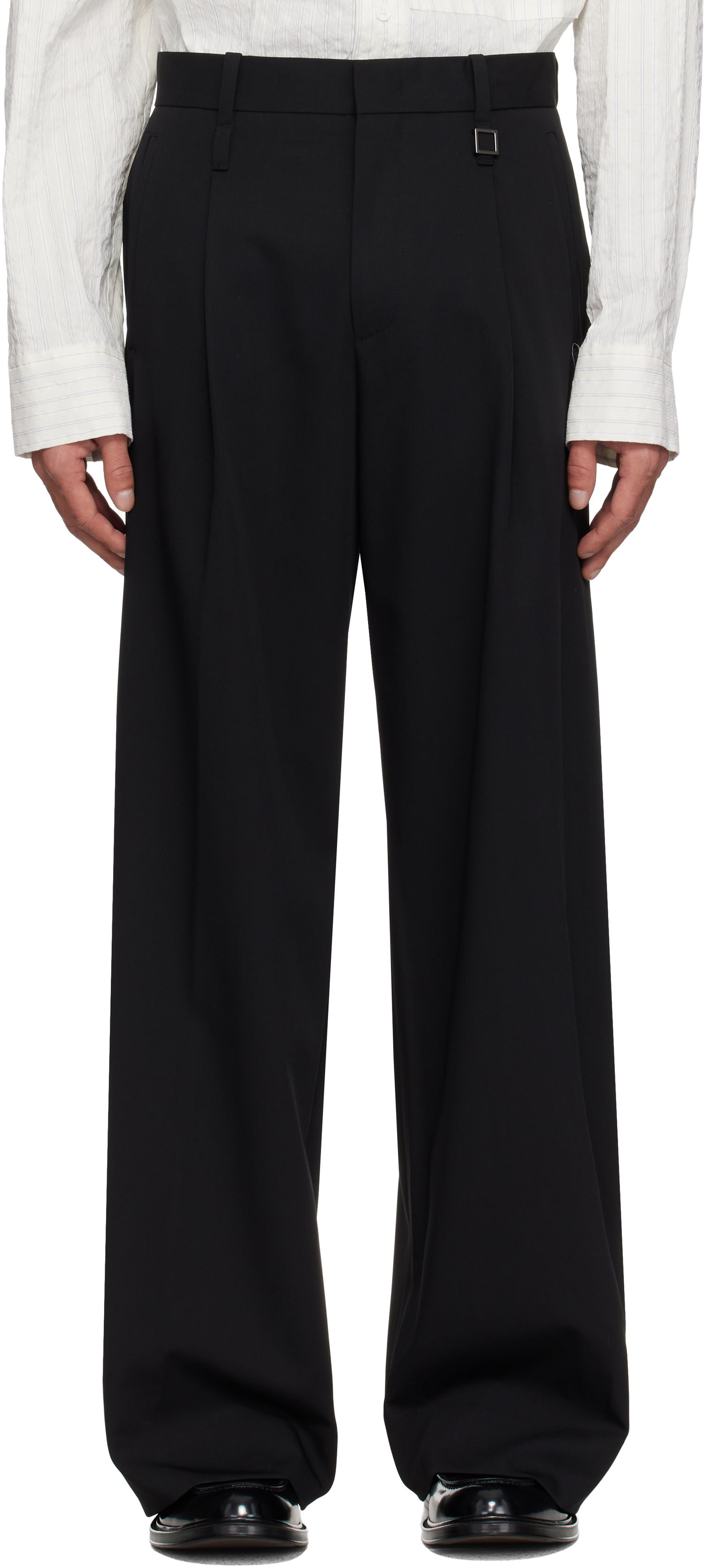 Панталони WOOYOUNGMI WOOYOUNGMI Wool Wide Leg Trousers Черно | W251PT03, 0
