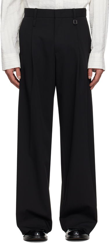 Панталони WOOYOUNGMI WOOYOUNGMI Wool Wide Leg Trousers Черно | W251PT03, 0