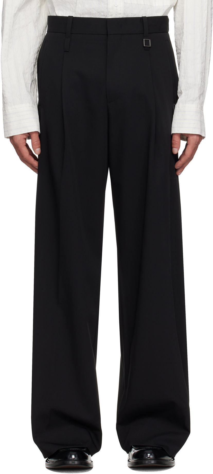 Панталони WOOYOUNGMI WOOYOUNGMI Wool Wide Leg Trousers Черно | W251PT03