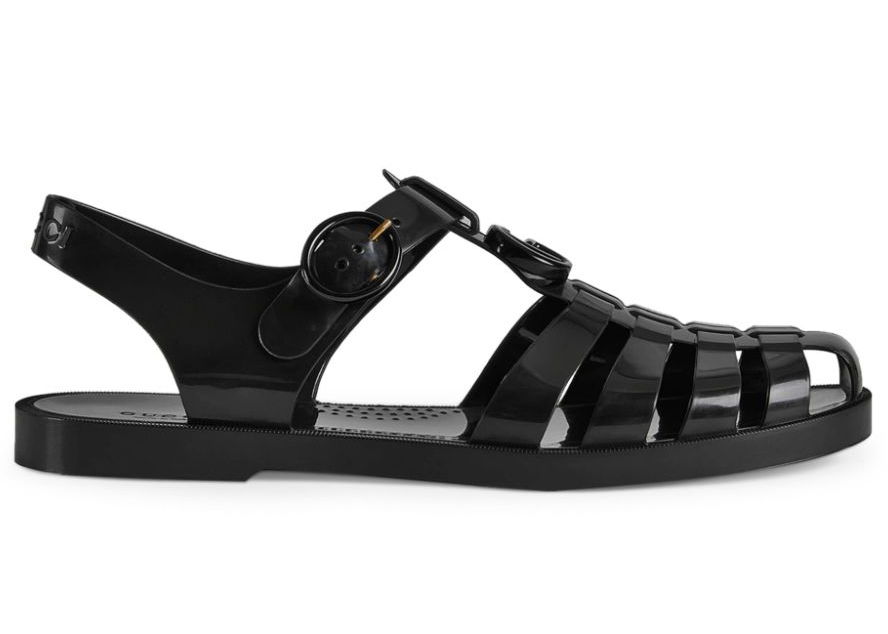 Кецове и обувки Gucci GG Fisherman Sandal Black (Women's) Черно | 676971JFM001000, 0
