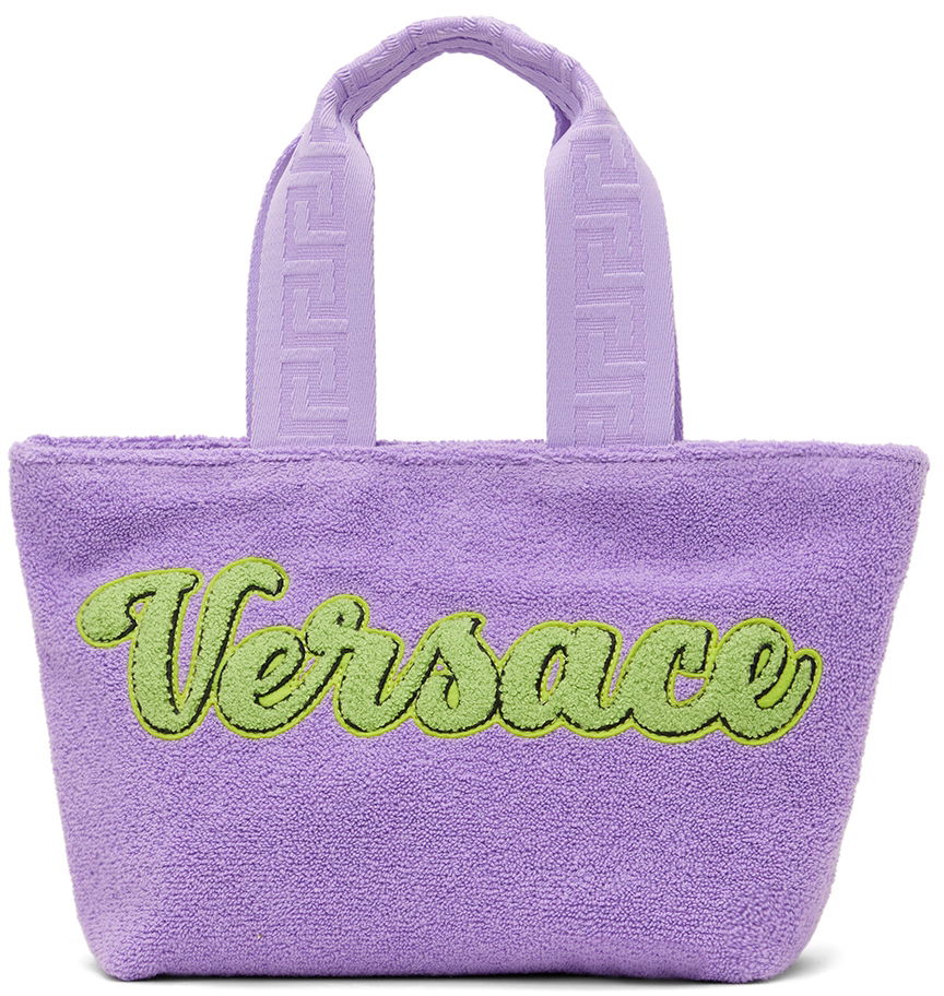 Голяма пазарска чанта Versace Towel Tote Bag Лилаво | 1007937_1A05655, 0