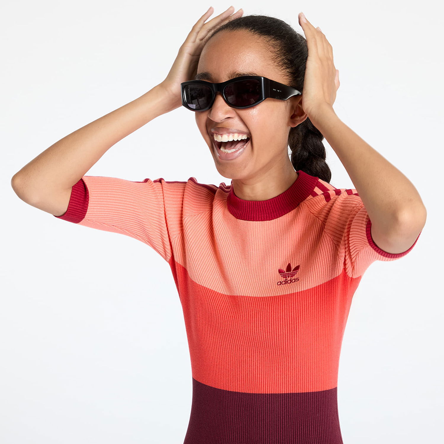 Pокля adidas Originals adidas x KSENIASCHNAIDER Knitted Dress Coral Fusion/ Bright Red/ Shadow Red M Оранжево
 | IW5661, 1