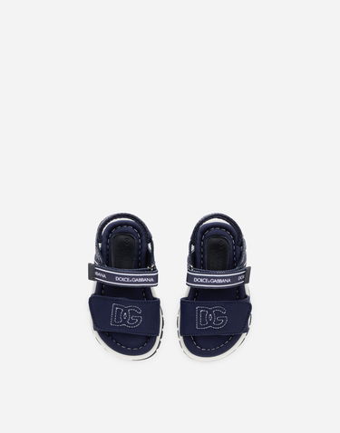 Кецове и обувки Dolce & Gabbana Technical Fabric Sandals With DG Logo For First Steps Тъмно синьо | DL0068AY2338D600, 3